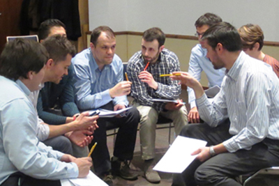 Team working with Agile methodology
